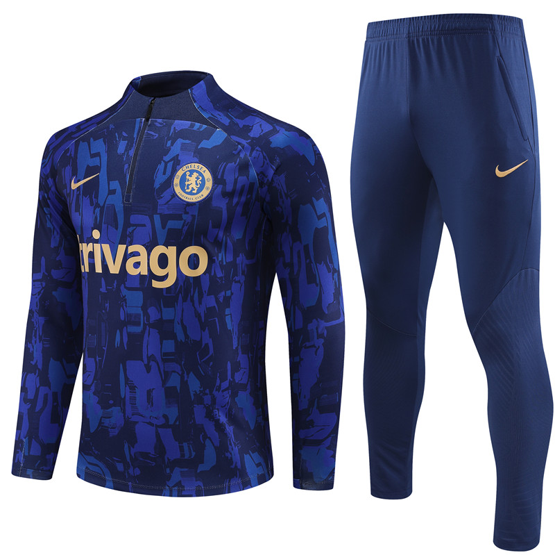 Che 23-24 Kids Long Sleeve Training Set Blue Camouflage